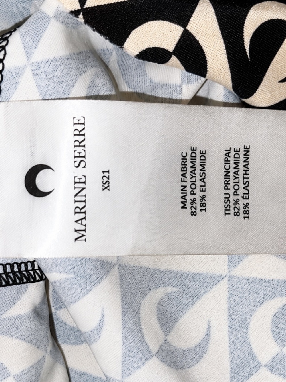 Marine Serre Moonogram Sleeveless Top Black & Cream - Picture 4 of 5